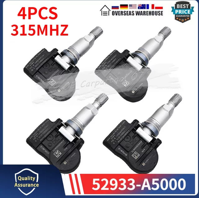 GANGLE TPMS Reifendrucksensor Set 315 MHz für Hyundai Accent Sonata Elantra GT und Kia Forte Soul, 4 Stück - Bild 1