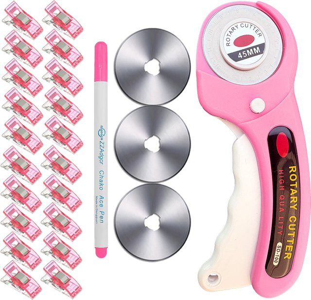Ergonomischer 45-mm-Drehschneider mit Sicherheitsverriegelung in Pink - Bild 1