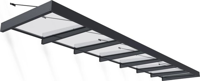Canopia Vordach Sophia XL Schwarz-Transparent B: 6,6 m, T: 1,4 m - Bild 1