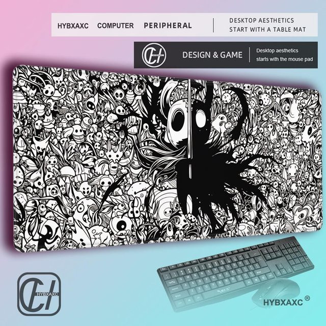 HYBXAXC Cool Hollow Knight Silksong Mauspad Schreibtischmatte für PC-Gamer, Mehrfarbig, B/T: 80 x 40 cm, Höhe: 0,2 cm - Bild 1