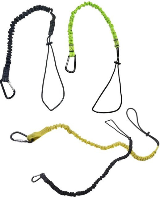 Sicherheits-Bungee-Tether Werkzeug-Lanyard mit Karabinerhaken in Grün für Klettern und Arbeiten in der Höhe - Bild 1
