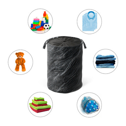 Sanilo Wäschekorb Granit, Schwarz, Rund, 60 l - Bild 2
