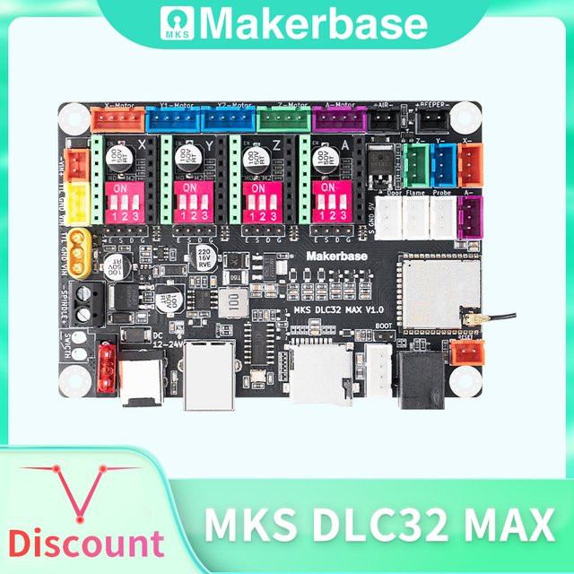 Makerbase MKS DLC32 MAX Lasergravurplatine CNC- und Lasergravur-Controller mit 60 W Lasergravur und A-Achse Drehgravur in Schwarz - Bild 1