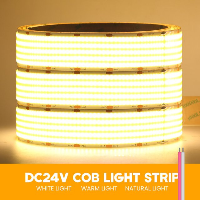 KISUFU COB-LED-Streifen als lineare Lampe, superhelles flexibles Band mit hoher LED-Dichte, Farbe: Weiß - Bild 1