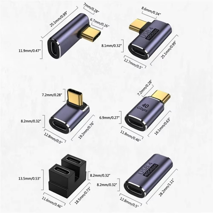 Maerknon USB-C Rechtswinkel-Adapter mit 90 Grad, 8K 60 Hz Videoübertragung, 40 Gbit/s Datenrate und PD 100 W Ladeleistung für Typ-C-Geräte - Bild 6