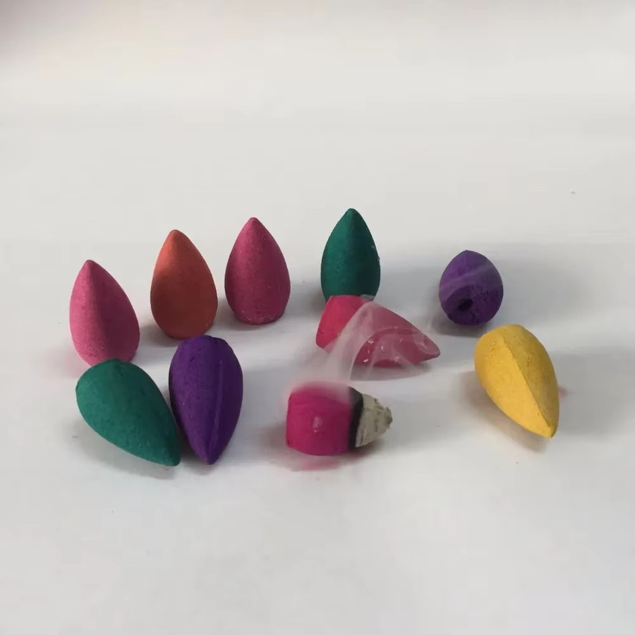 MINIDEAL 58-teiliges Set Sandelholz Räucherkegel in Glasflaschen, natürliche Rauch-Rückfluss Hohlkegel für orientalische Atmosphäre - Bild 3