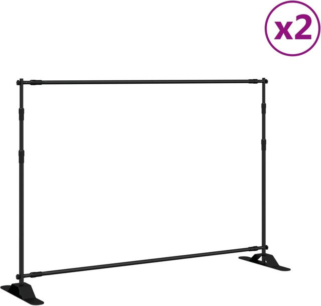 Yiwydaa Hintergrundständer-Set aus Stahl, 2 Stück, Schwarz, B: 305 cm, H: 243 cm - Bild 1