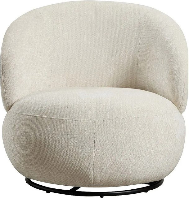 Vente-unique Sessel Lacazo mit gerader Rückenlehne und 360-Grad-Drehfunktion in Beige aus Stoff, Höhe: 76 cm - Bild 1