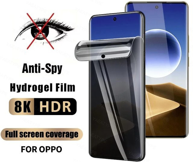 3er Pack Privatsphäre Hydrogel Displayschutzfolie für OPPO Reno 13 12 11 10 9 8 Pro Plus 5 Lite 7 6 SE in Transparent - Bild 1