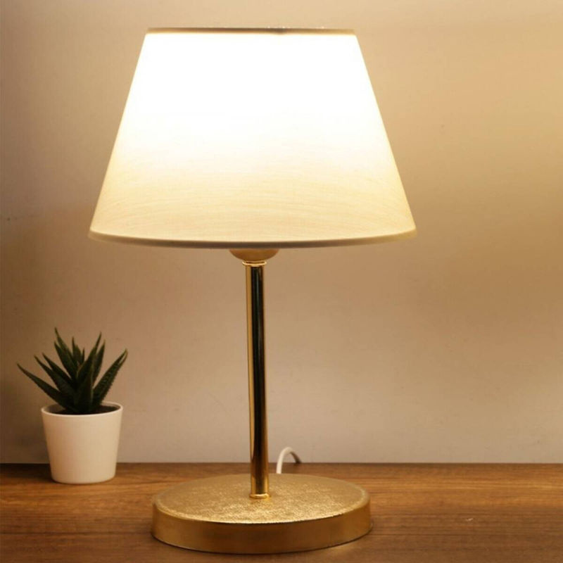 Opviq Tischleuchte in Creme aus Metall und PVC mit E27 Fassung, B/T/H: 22 x 22 x 37 cm - Bild 2