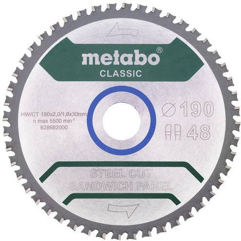 Metabo Kreissägeblatt steel cut/sandwich panel classic in Silber, Durchmesser: 190 mm, Bohrung: 30 mm, 48 Zähne - Bild 1