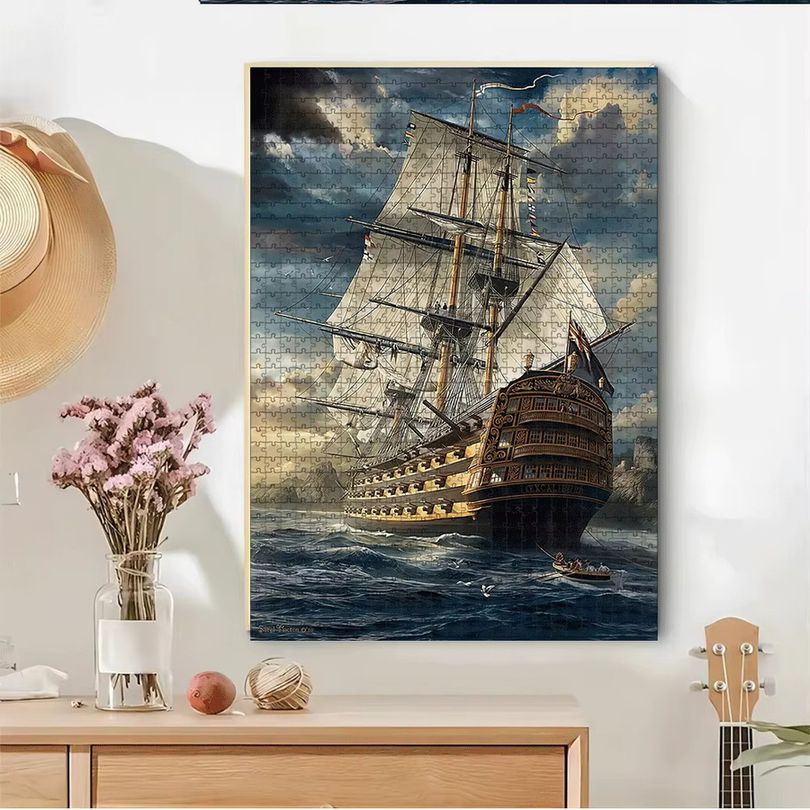 AZNM Piraten Segelschiff-Piratschiff-Puzzle, Blau, Pappe / Karton - Bild 2