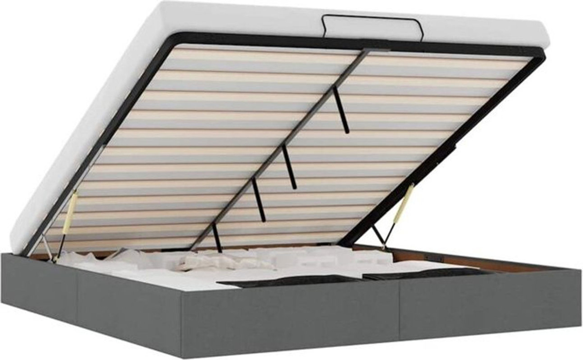 vidaxl Ottoman Polsterbett aus Stoff in Anthrazit ohne Matratze B/T/H: 200 x 200 x 23,5 cm - Bild 1