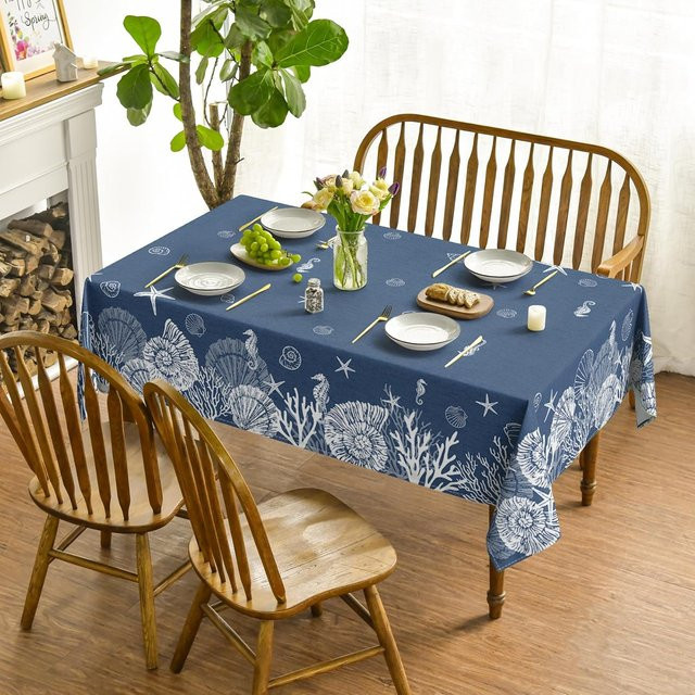 Rechteckige Tischdecke JMG Household Supplies mit Meeresleben-Motiv in Blau, B/T: 100 x 160 cm - Bild 1