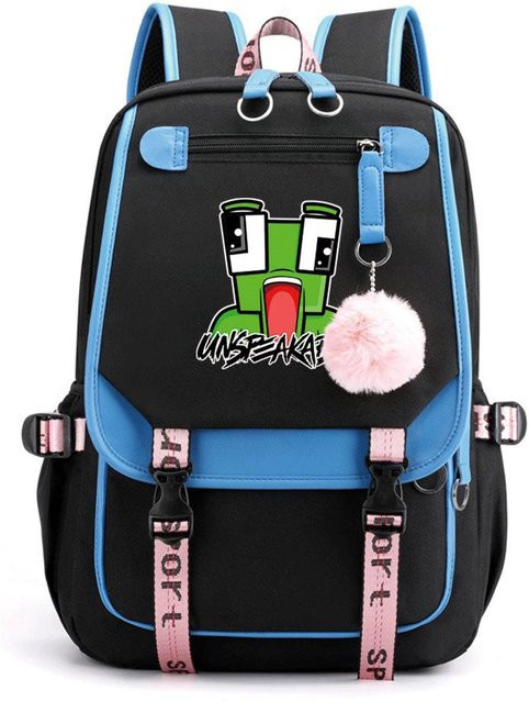 3-teiliges Schulrucksack-Set in Schwarz aus Oxford-Stoff mit Schultasche, Schultergurt und Federmäppchen für Schüler - Bild 1
