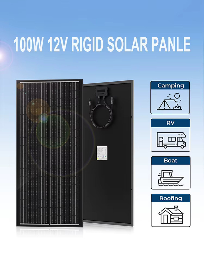 RVPOZWER Starres Monokristallines Solarpanel mit N-Typ 18BB Solarzellen, Schwarz, Wasserdicht für Camping, Wohnmobil und Haus - Bild 5