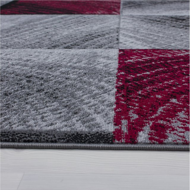 Kadima Design Kurzflorteppich INN, kariert, Rot, Breite: 80 cm, Tiefe: 300 cm - Bild 1