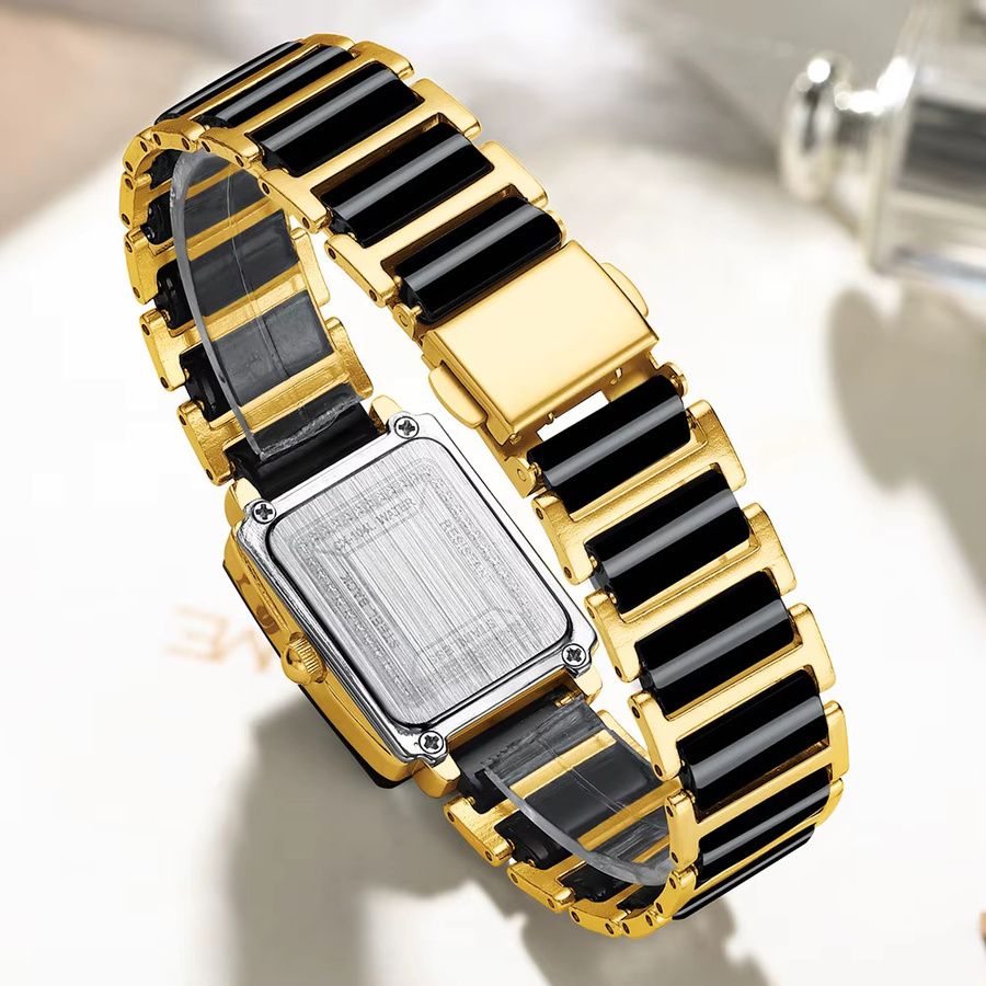 CHENXI Armbanduhr, Keramik, Gold, Quarz, Unisex, Wasserdicht - Bild 4