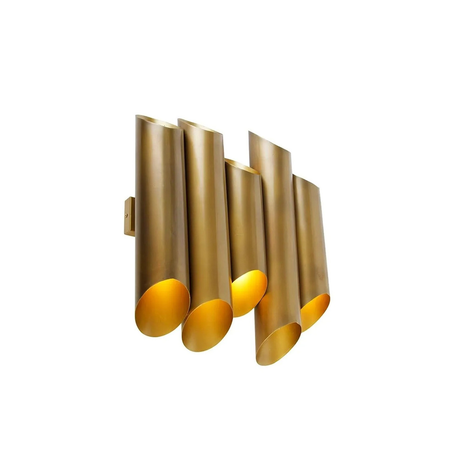 QAZQA Industrielle Wandleuchte Whistle in Messing Gold mit 10 G9 Leuchtmitteln dimmbar - Bild 2