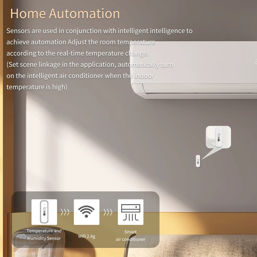 Tuya Temperatur- und Feuchtigkeitssensor mit WLAN- und Bluetooth-Konnektivität in Weiß - Bild 3