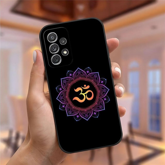Mandala Chakra Handyhülle für Samsung Galaxy S24 Ultra S23 S22 S21 S20 FE Plus A54 A34 A16 A53 A13 in Schwarz - Bild 1