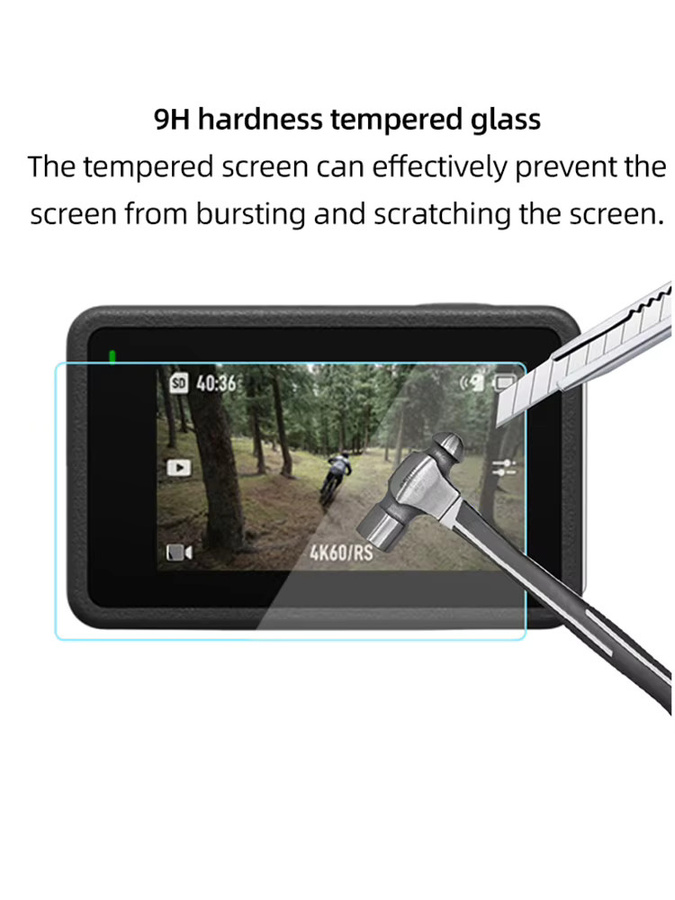 DJI OSMO Action 5 PRO 4 3 Displayschutzfolie und Objektivschutz aus gehärtetem Glas, transparent - Bild 2