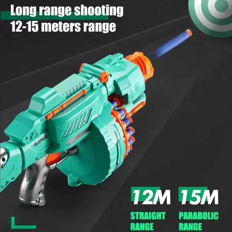 Nerf Gatling Pistole, Elektrische Saugnapf Soft Bullet BB Gun, Grau, Bunt / Mehrfarbig - Bild 3