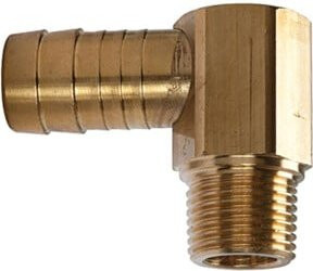 Riegler Winkel-Gewindetülle 90 Grad in Gold, M14x1,5 AG kegelnd mit 13 mm Schlauchanschluss - Bild 1