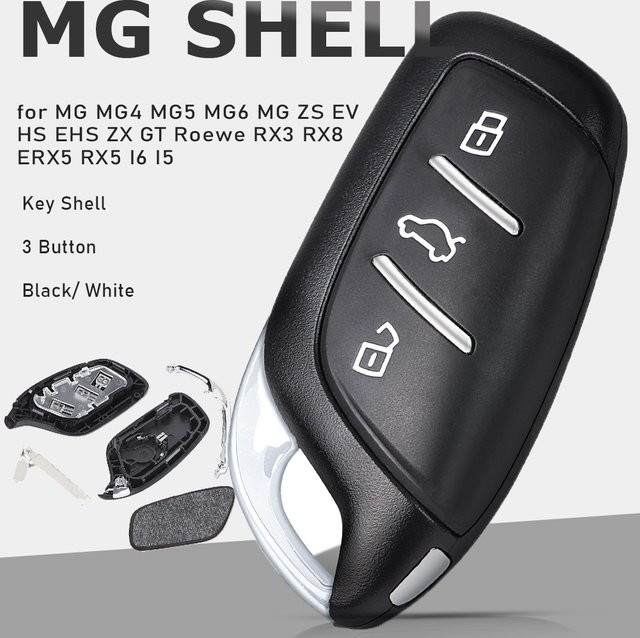 KEYECU Smart Remote Auto Schlüssel Gehäuse mit 3 Tasten für MG MG4 MG5 MG6 MG ZS EV HS EHS ZX GT Roewe RX3 RX8 ERX5 RX5 I6 I5 in Schwarz oder Grün - Bild 1