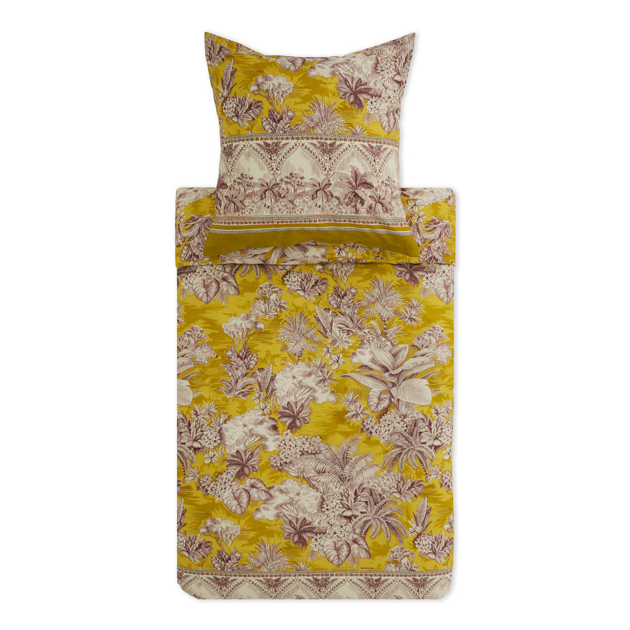 Bassetti Mako-Satin Bettwäsche BOBOLI mit floralem Design in Zitronengelb - Bild 1