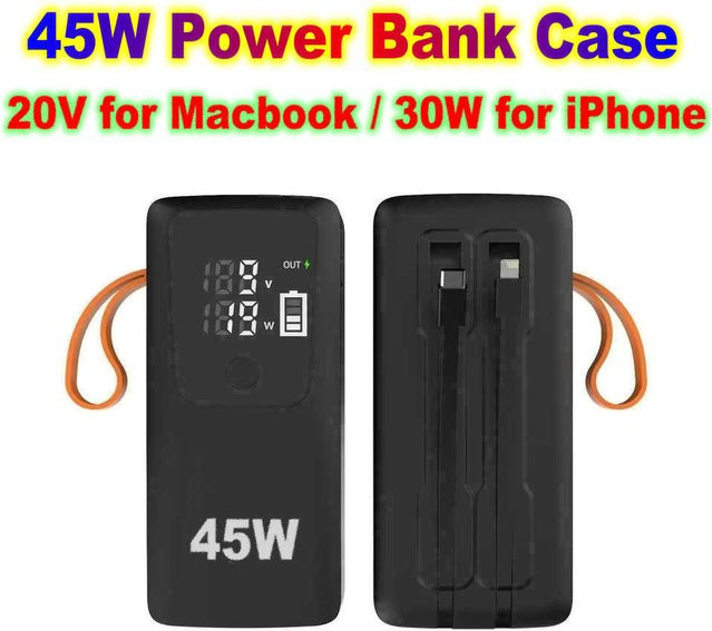 ifew DIY Powerbank-Gehäuse 45W für 21700 Batterien, Schwarz - Bild 1