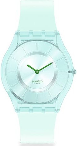 Swatch Armbanduhr, Quarz, Kunststoff, 34 mm, Silikonarmband, Damen, Grün - Bild 1