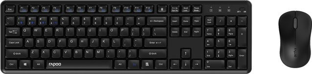 Rapoo 8150M Silent Wireless Tastatur-Maus-Set in Schwarz mit QWERTZ-Layout, Bluetooth und Wi-Fi, Membrane-Technologie - Bild 1