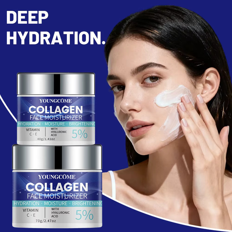 YOUNGCOME Kollagen-Gesichtsfeuchtigkeitscreme, Vitamin C, Hyaluronsäure, Trockene Haut - Bild 2