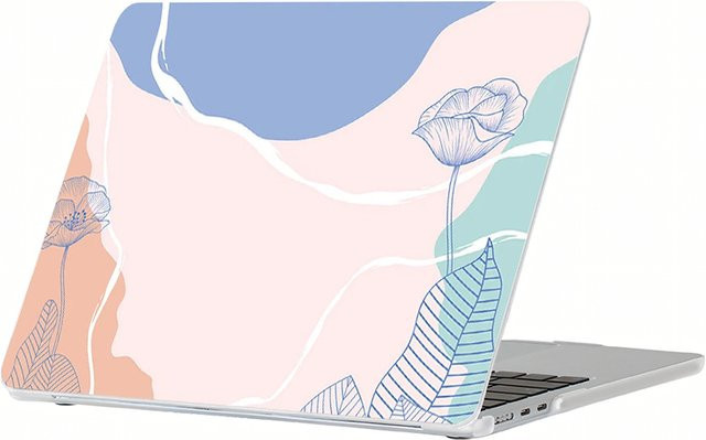 Abstrakte Linien und Blumendruck Hartschalenhülle aus PC für Apple MacBook Air 13 und MacBook Pro 13/14/15/16 in Multicolour - Bild 1