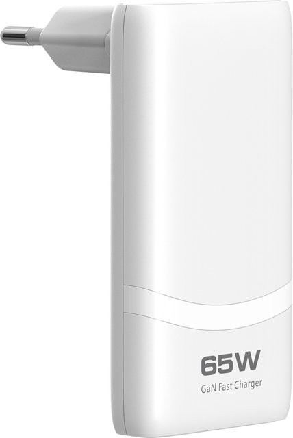 Deepartner 65W GaN USB C Ladegerät mit 2 Ports, flaches Wandladegerät in Schwarz mit USB C Schnellladung und faltbarem Stecker - Bild 1