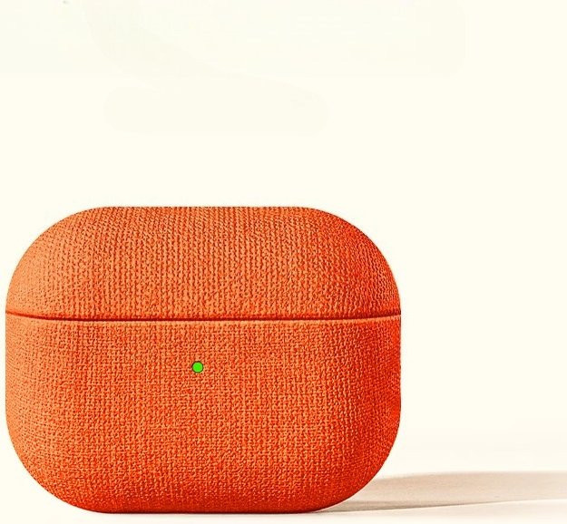 Luxus Stoff Schutzhülle für Apple AirPods Pro 3 in Orange - Bild 1