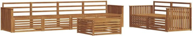 vidaXL Outdoor-Sofagarnitur 7-teilig aus Akazienholz in Natur/Braun - Bild 1