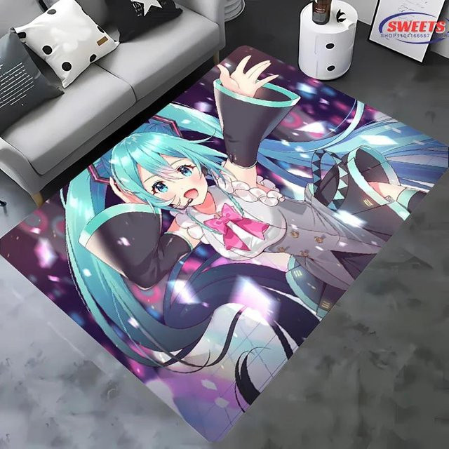 Karpetti Teppich H-Hatsune MM1ku mit Cartoon-Design, rutschfest und mehrfarbig, B/T: 60 x 90 cm - Bild 1
