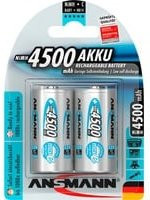 Ansmann maxE Baby C NiMH Akku, 4500 mAh, Silber, 2 Stück - Bild 1