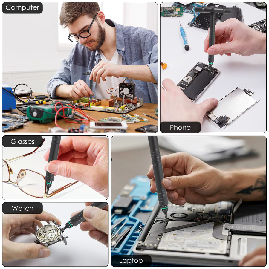 Rafford 24-in-1 Präzisions-Ratschenschraubendreher-Set aus S2-Legierungsstahl für Elektronik, PC und Möbel - Bild 5