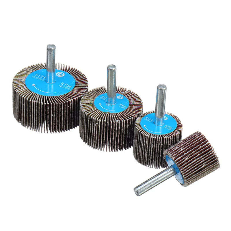 4-teiliges Schleifklappenrad-Set mit 80er Körnung und 6mm Dorn für Drehwerkzeuge, Farbe: Braun - Bild 6