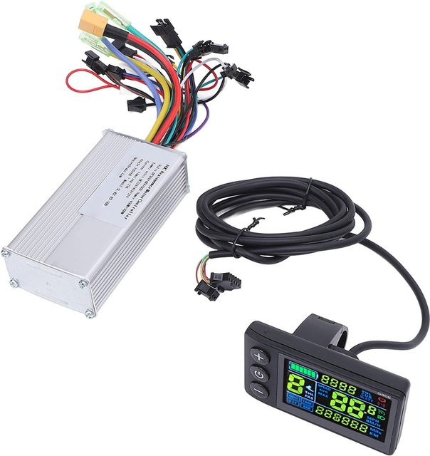 Igeteck Brushless Motor Controller Kit mit LCD Display, Sinuswellen-Geschwindigkeitsregler für Elektrofahrzeuge, 36V 48V 60V, 450W 500W, Silber - Bild 1