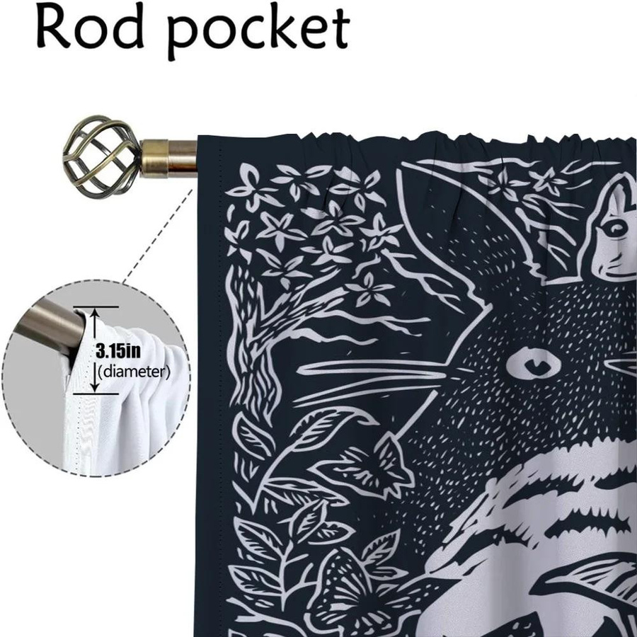 Motivfreie Verdunkelungsvorhänge für Innenräume im modernen Stil, 2 Stück, Breite: 50 cm, Höhe: 70 cm - Bild 2