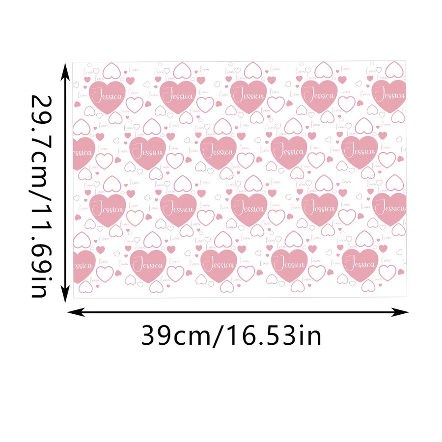 Personalisiertes Geschenkpapier von WEIGAO in Schwarz, Rosa und Rot für Valentinstag, Silvester oder Hochzeiten - Bild 3