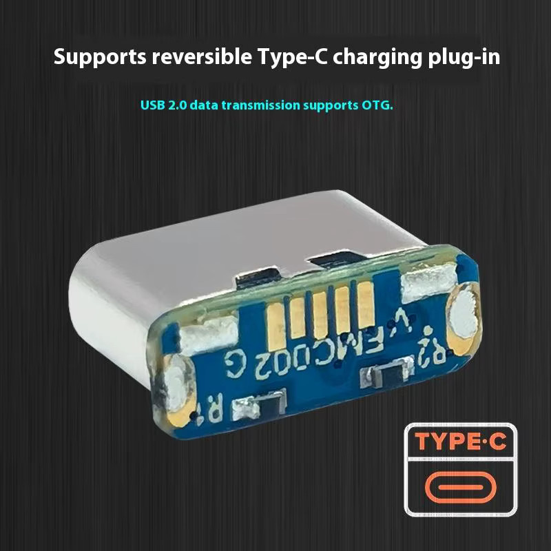 HUXUAN USB-C Ladeanschluss Set für PCB-Lötarbeiten, 2 Stück DIY-Reparaturadapter, 5-polige USB-C Buchse in Silber, SMD/SMT Typ - Bild 3