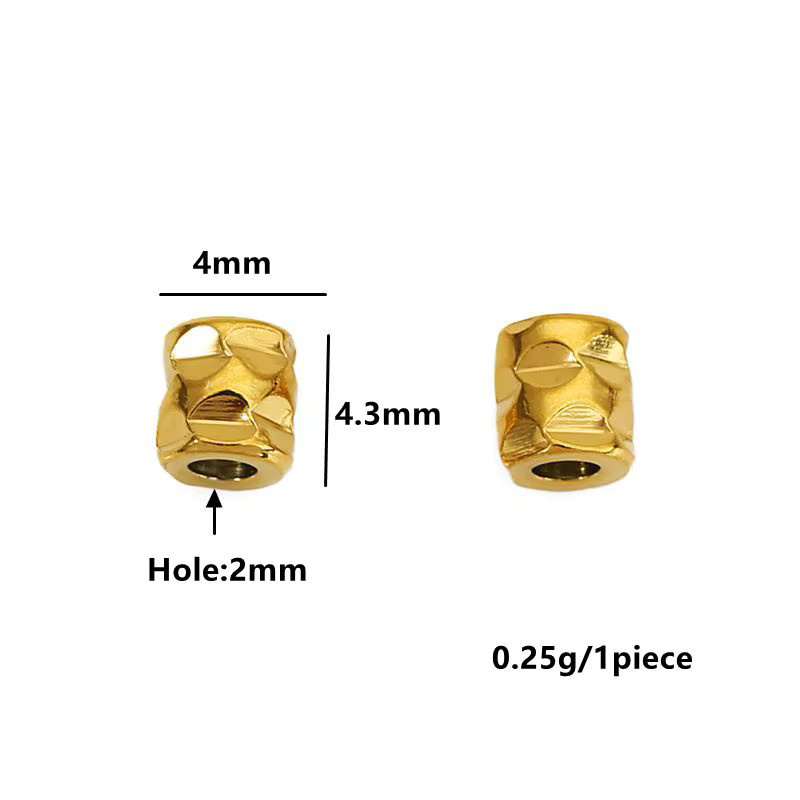 Semorilry Charms, Edelstahl, Rock Texture Carve Tube Perlen, 4 mm, Unisex - Bild 2