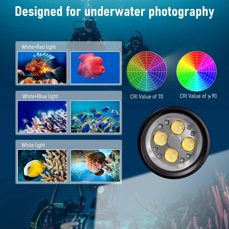 LetonPower Professionelle Unterwasserlampe mit 36 Kernen in Schwarz, wasserdicht bis 120m für Fotografie und Videografie - Bild 4