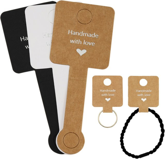 MOONMADE Schmuckdisplay aus Kraftpapier für Armbänder und Halsketten, 50 Stück, B: 4 cm, H: 10 cm - Bild 1