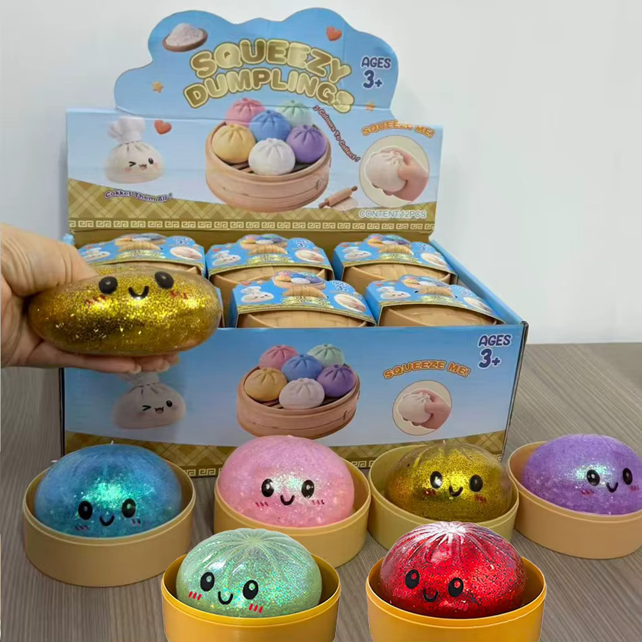 Bandai Sechsfarbige Glitzer-Dumplings mit Box, sensorisches Quetschspielzeug, multicolour - Bild 2